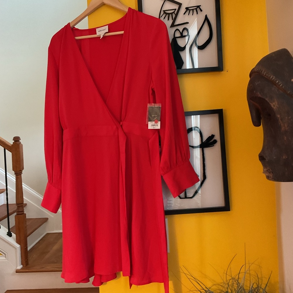 Nine West Red HOTTT Long Sleeve Valentine Dress NWT